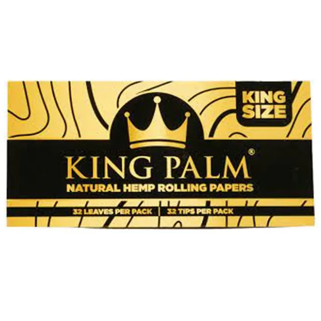 King Palm King size Hemp Papers & Tips - Natural