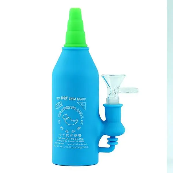 Asian Hot Sauce Silicone Water Pipe - 6.5" | 14mm 