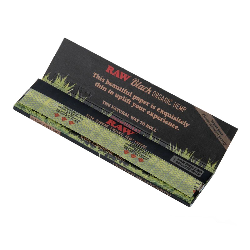 RAW Black King Size Slim Organic Hemp Rolling Papers