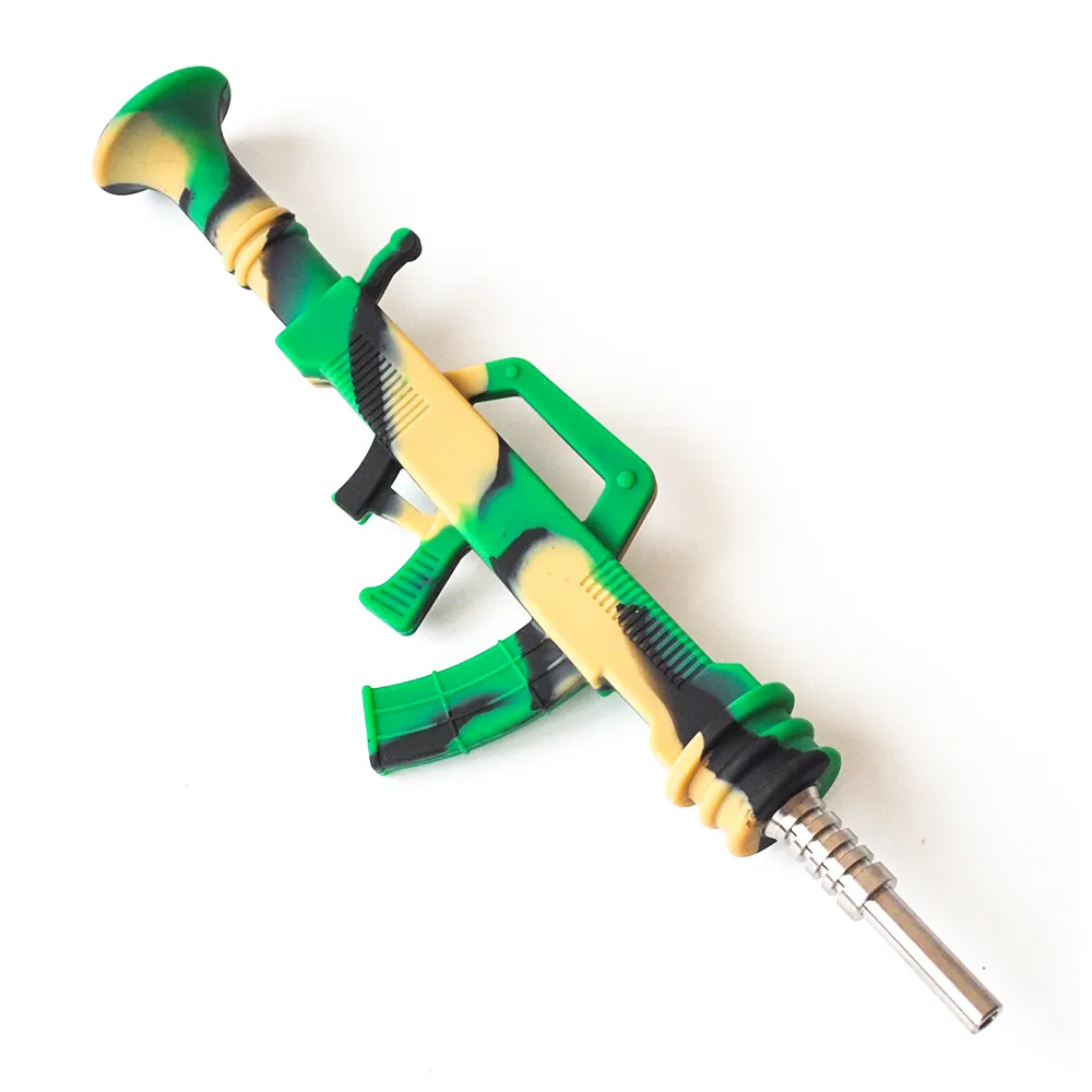 Silicone Nectar Collector Pipes with Stainless Steel Tips