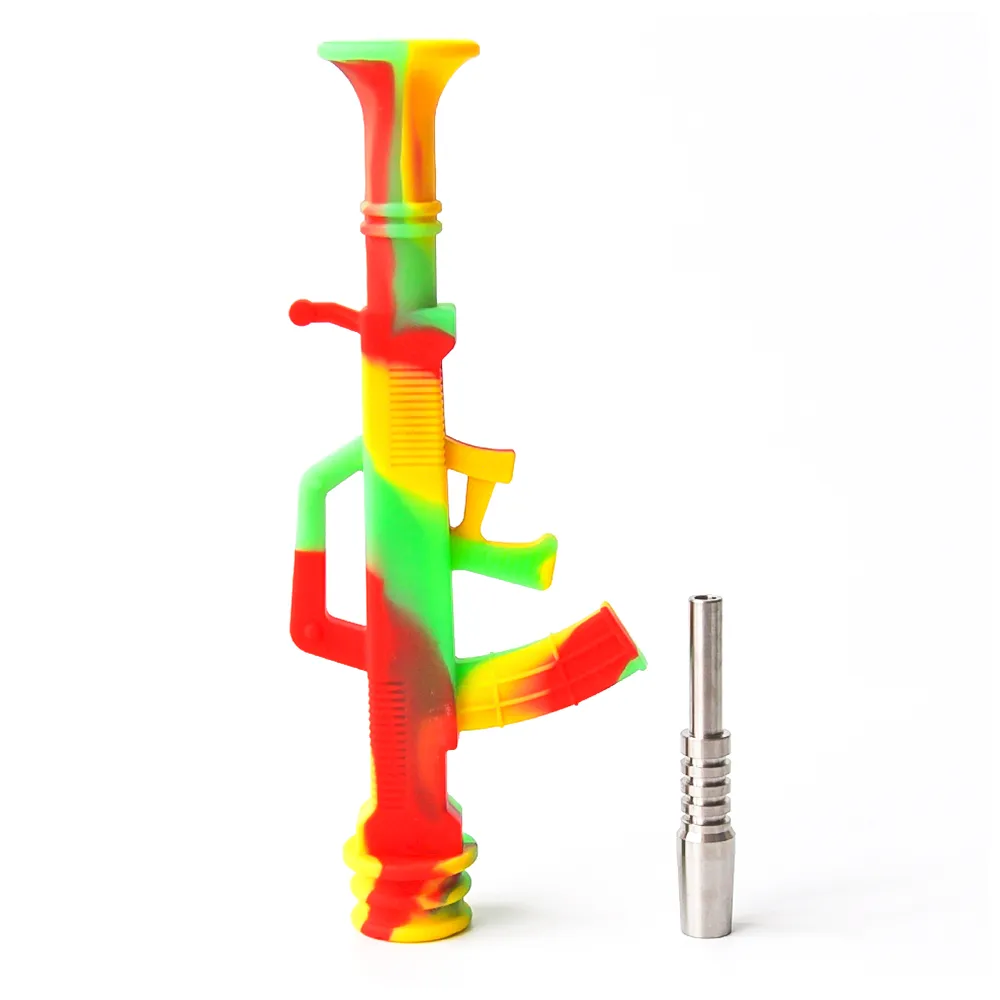Silicone Nectar Collector Pipes with Stainless Steel Tips