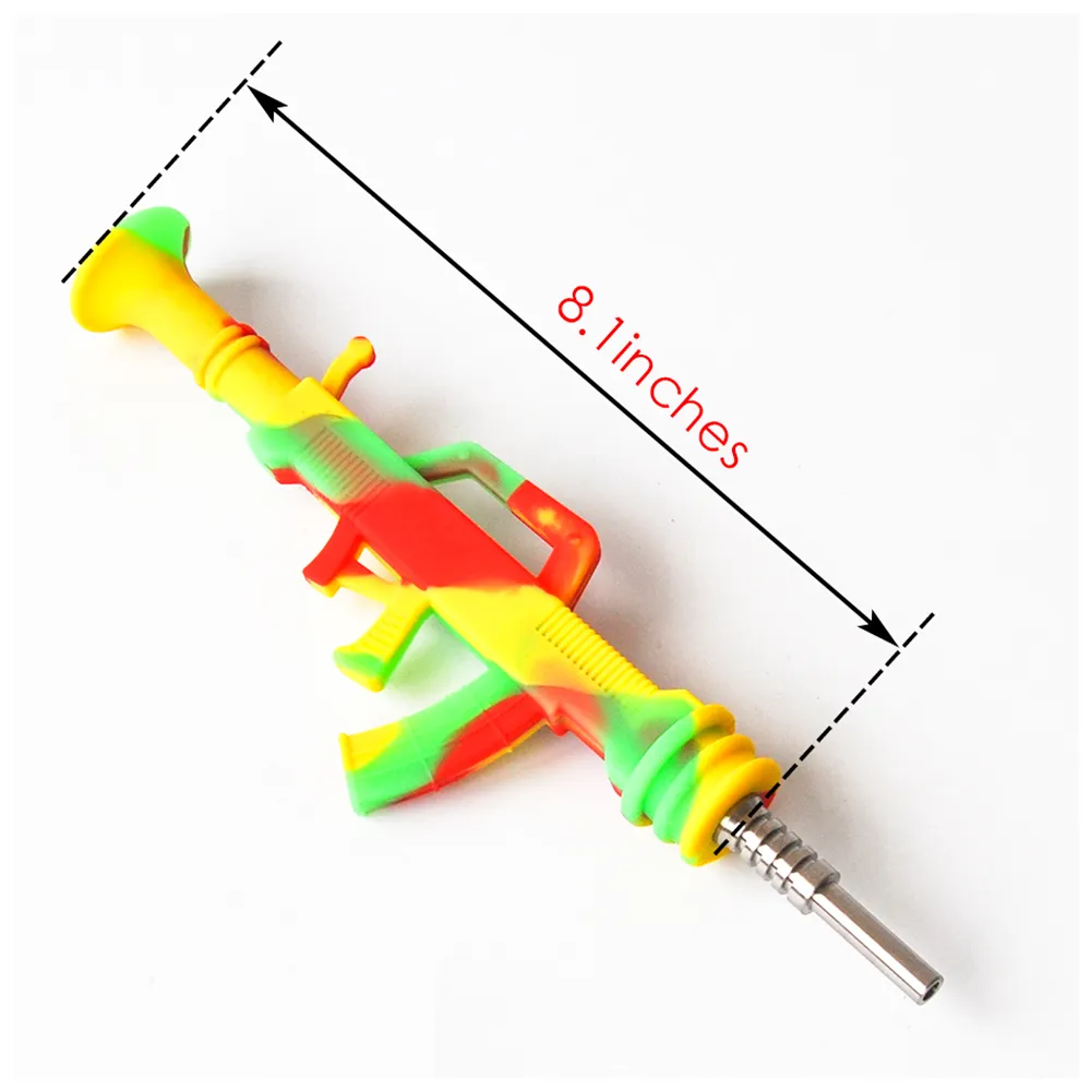 Silicone Nectar Collector Pipes with Stainless Steel Tips