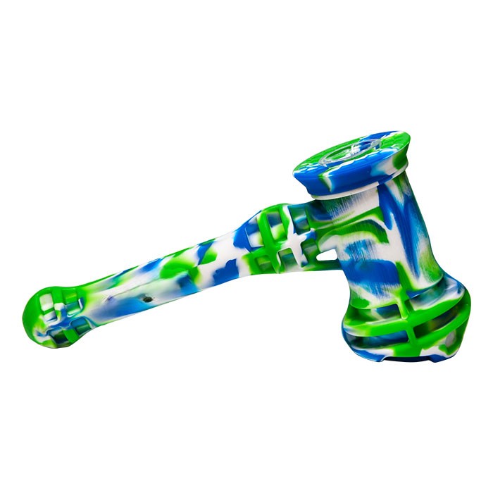 Silicone Hammer Bubbler with Glass Bowl, Dabber and Wax Container