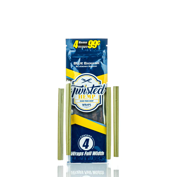 Twisted Blue Banana Flavor Hemp Wraps - 4-Count Packs
