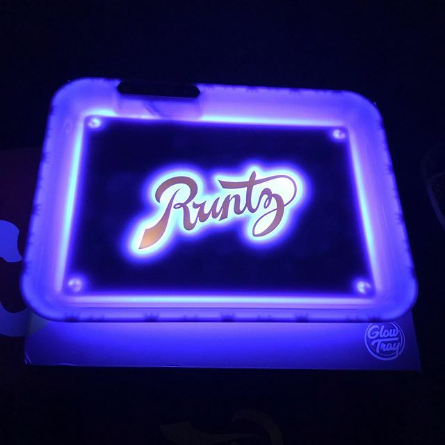 Glow Tray X Runtz LED Tray Rolling Tray Light Up BLUE