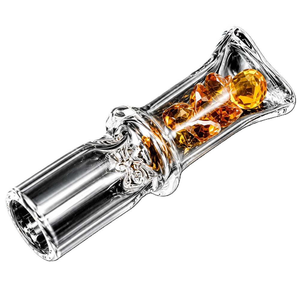 Mini Diamond Glass One Hitter Pipe – 1.8 Inch Pocket Chillum with Crystal Design
