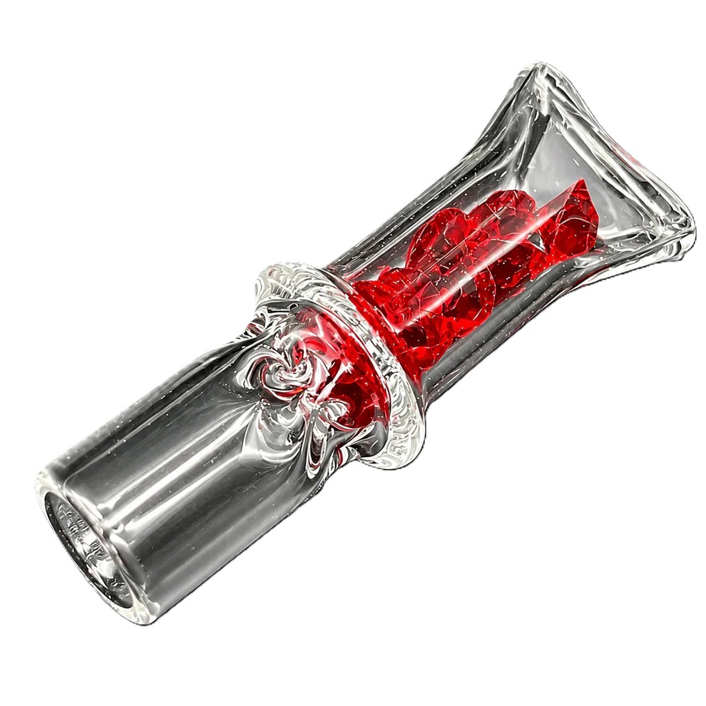 Mini Diamond Glass One Hitter Pipe – 1.8 Inch Pocket Chillum with Crystal Design